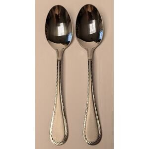 Cambridge Carlyle Mirror Tablespoons (2) Glossy Satin Finish Rope Edge Flatware